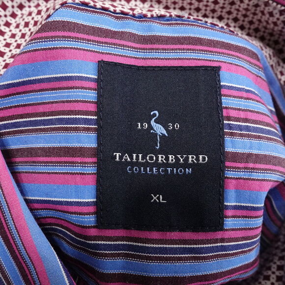 TAILORBYRD COLLECTION STRIPED COLOR BLOCK BUTTON DOWN SHIRT MENS XL - Picture 6 of 7